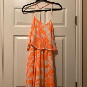 Spaghetti strap boutique dress with ruffle